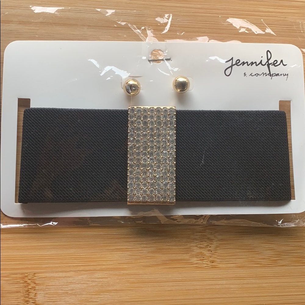 Rhinestone black choker